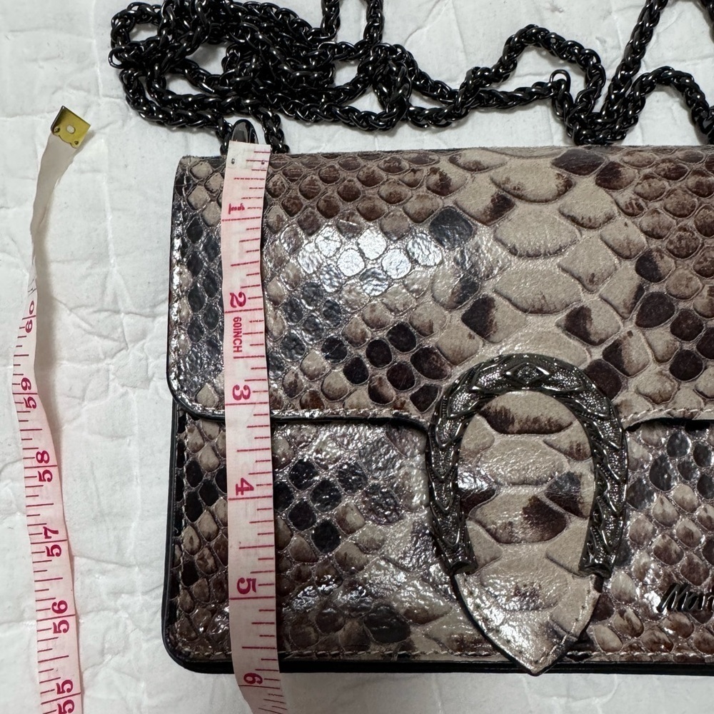 Marina Galanti Animal Print Genuine Leather Chain Bag - Picture 13 of 16